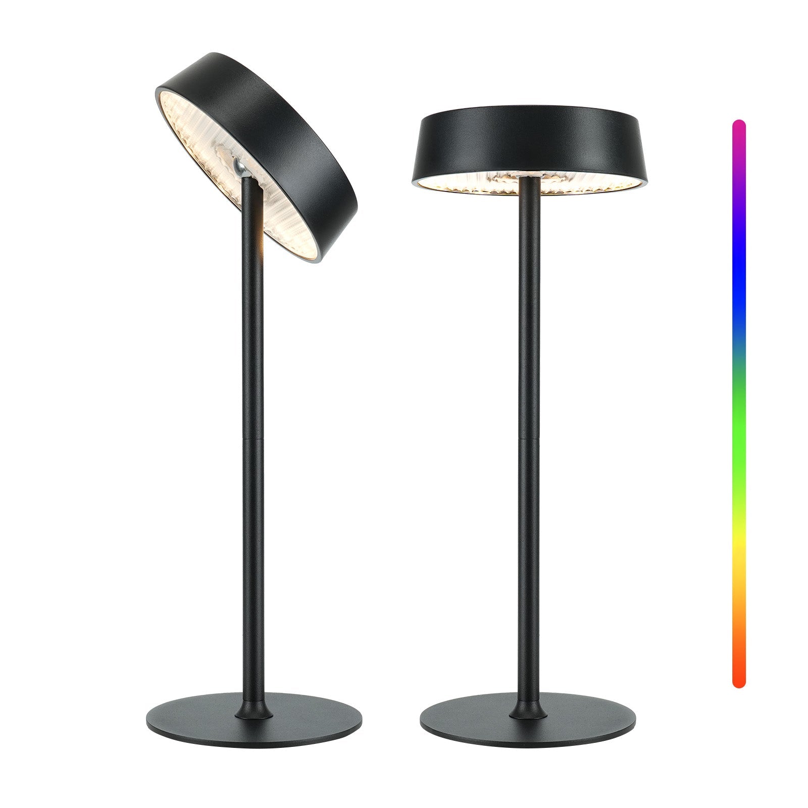 Cordless Lamp, Rechargeable Table Lamp, Battery Operated, RGB Dimmable Touch Control, 3 Color Temperatures, LED Memory Function, Portable Outdoor Waterproof Desk Lamp, Restaurant Dining Patio Kitchen - EZVALO