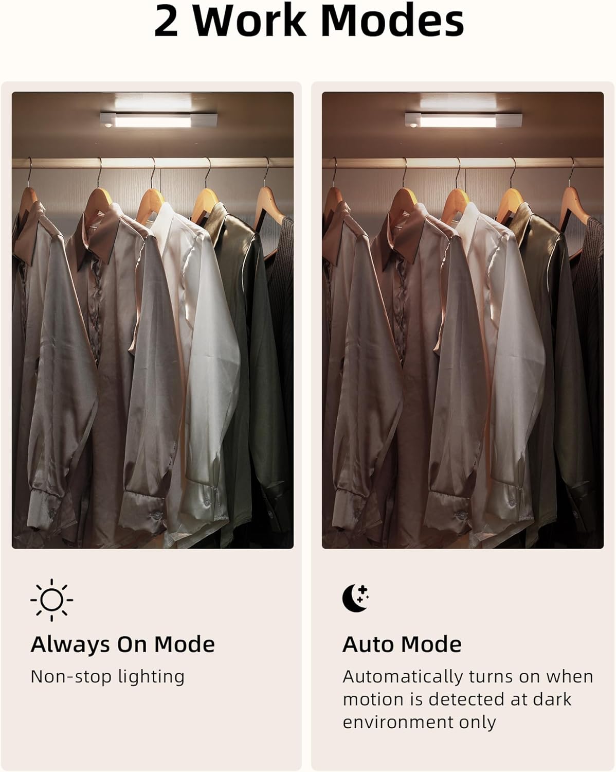 EZVALO 3 Pack 7” Motion Sensor Light Indoor, Wireless Under Cabinet Lighting, 30 LED Rechargeable Closet Lights, Dimmable, 3 Color Temperatures, Counter Lights for Wardrobe, Pantry, Bedroom, Kitchen - EZVALO