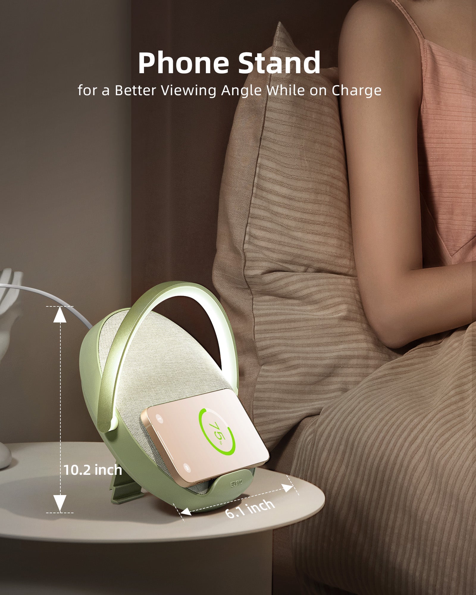 EZVALO 4 in 1 Portable Bedside Lamp Bluetooth Speaker - EZVALO