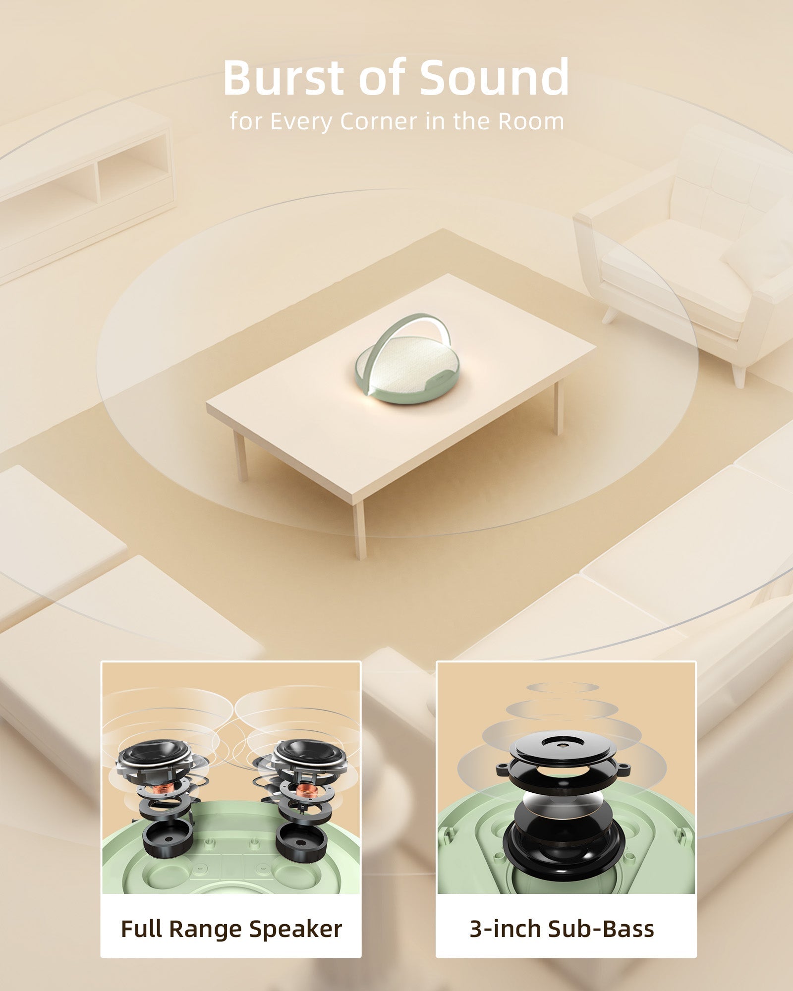 EZVALO 4 in 1 Portable Bedside Lamp Bluetooth Speaker - EZVALO