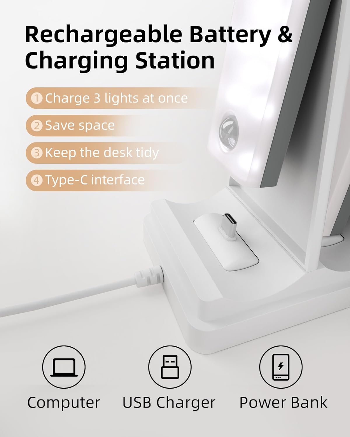 EZVALO 6 - Pack Under Cabinet Lighting with Charging Station, 2000mAh Rechargeable Wireless Motion Sensor Lights, 3 Color Temps, Dimmable, Timer, Magnetic, with Remote Control for Kitchen, Closet, Stair - EZVALO