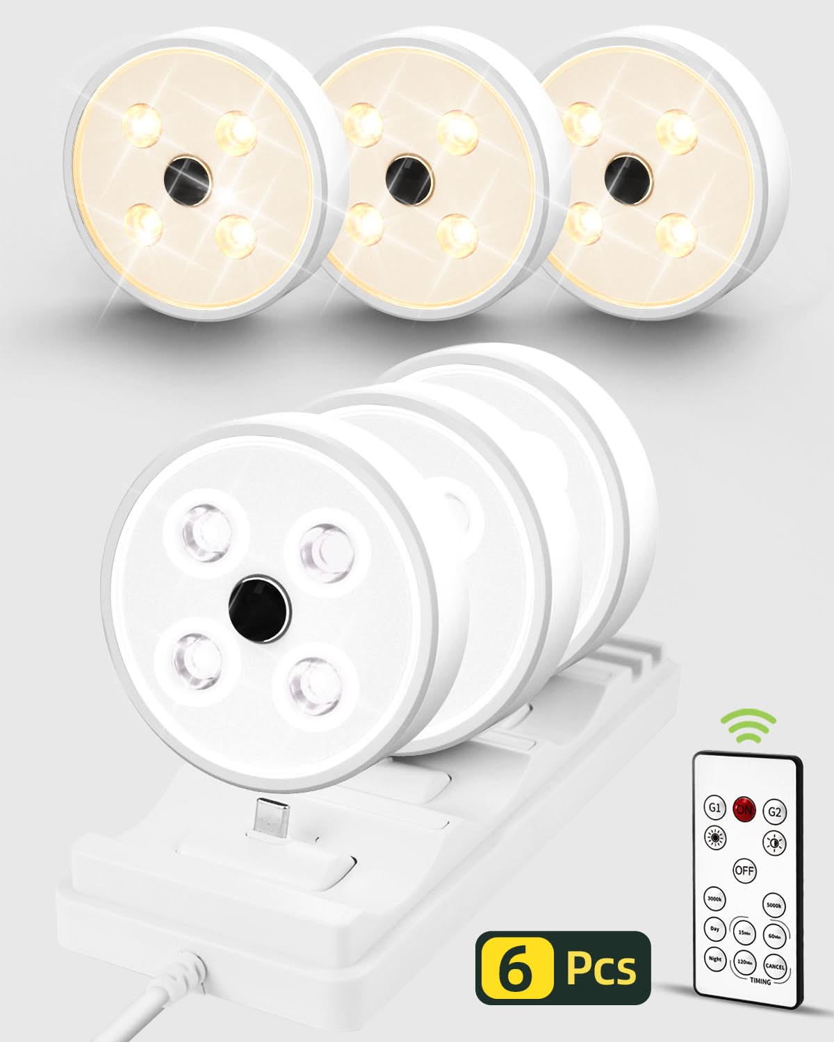 EZVALO Led Puck Lights Pro Group Control Under Cabinet Lights with Remote Station - EZVALO