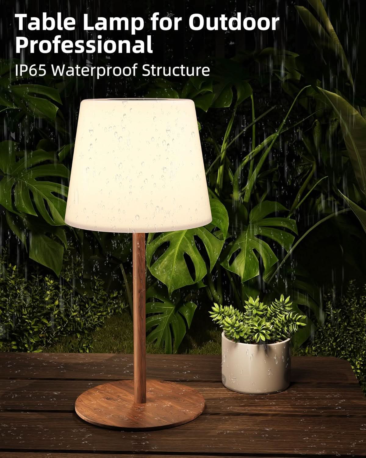 EZVALO Outdoor Battery Operated Cordless Table Lamp Waterproof - EZVALO