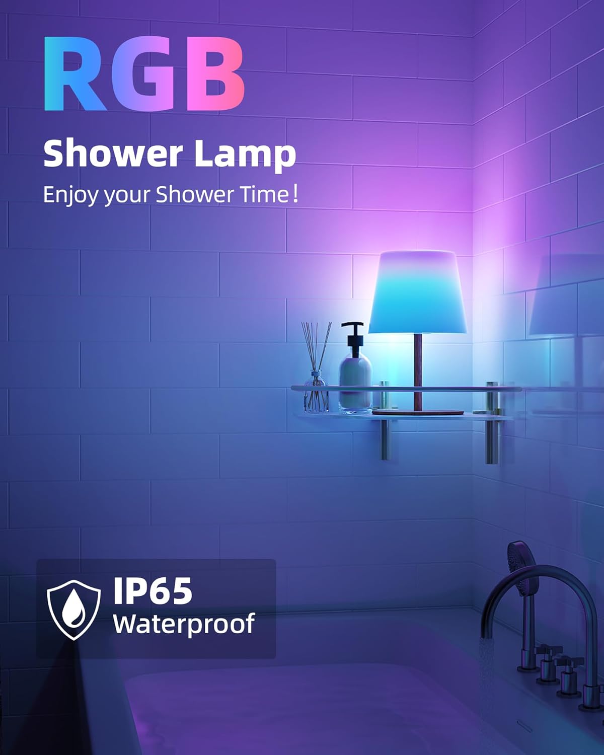 EZVALO Outdoor Cordless Table Lamp, IP65 Waterproof 4500mAh Rechargeble Shower Lamp, Dimmable Touch Lamp, LED Night Light Lamp for Bathroom Patio Camping Restaurant Home - EZVALO