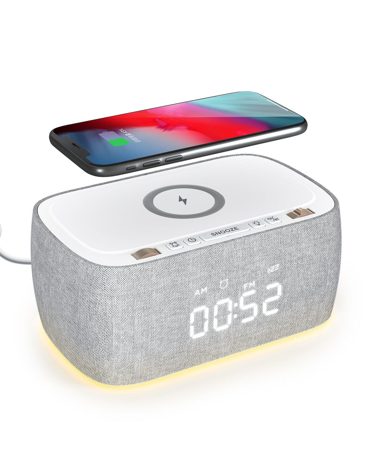 EZVALO EzChrono Air 6-in-1 Alarm Clock with Wireless Charger & Night Light - EZVALO
