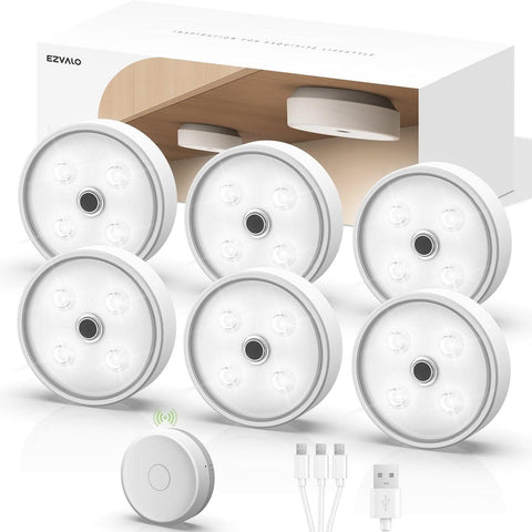 EZVALO EzLumiPuck Pro Group Control Under Cabinet Lights with Remote
