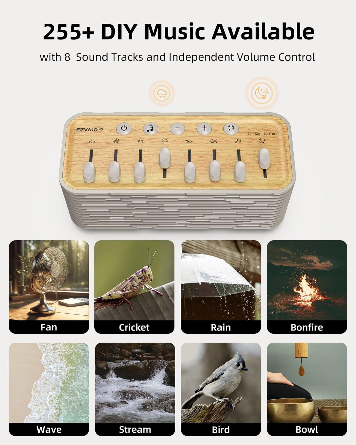 EZVALO EzAtoms amibo White Noise Sleep Sound Machine