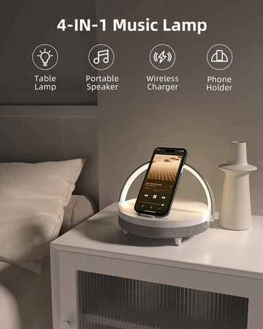EZVALO EzFlex SE 4-in-1 Music Bedside Lamp with Wireless Charger