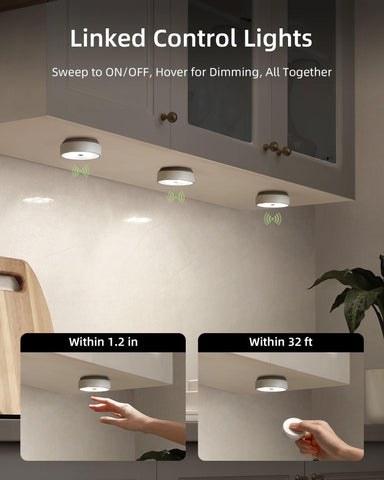 EZVALO EzLumiPuck Pro Group Control Under Cabinet Lights with Remote