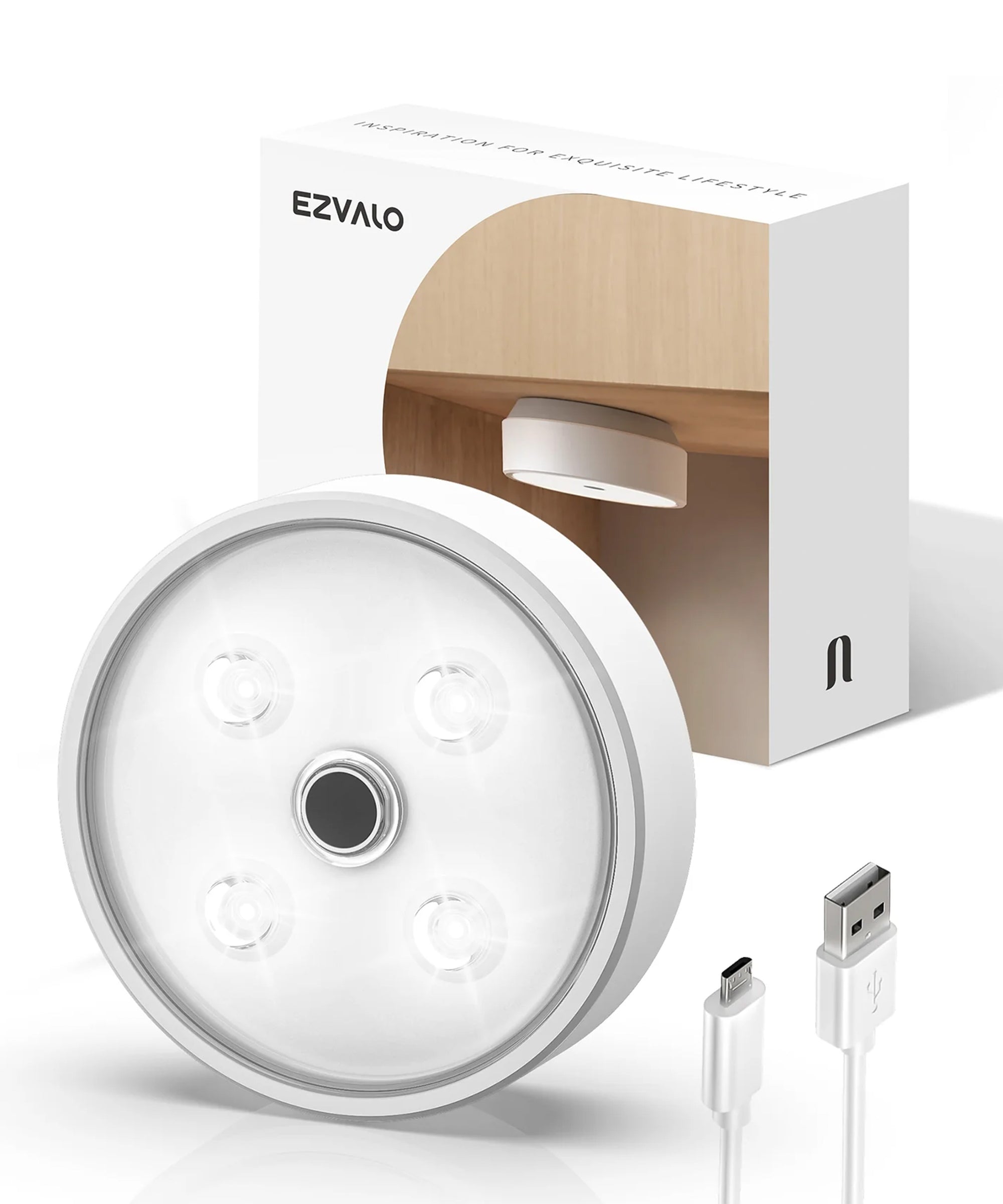 EZVALO Under Cabinet Lights, Wireless Rechargeable Motion Sensor Light  Indoor, Dimmable Led Closet Light Battery Operated Under Cabinet Lighting