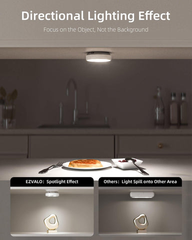 EZVALO EzLumiPuck Pro Group Control Under Cabinet Lights with Remote