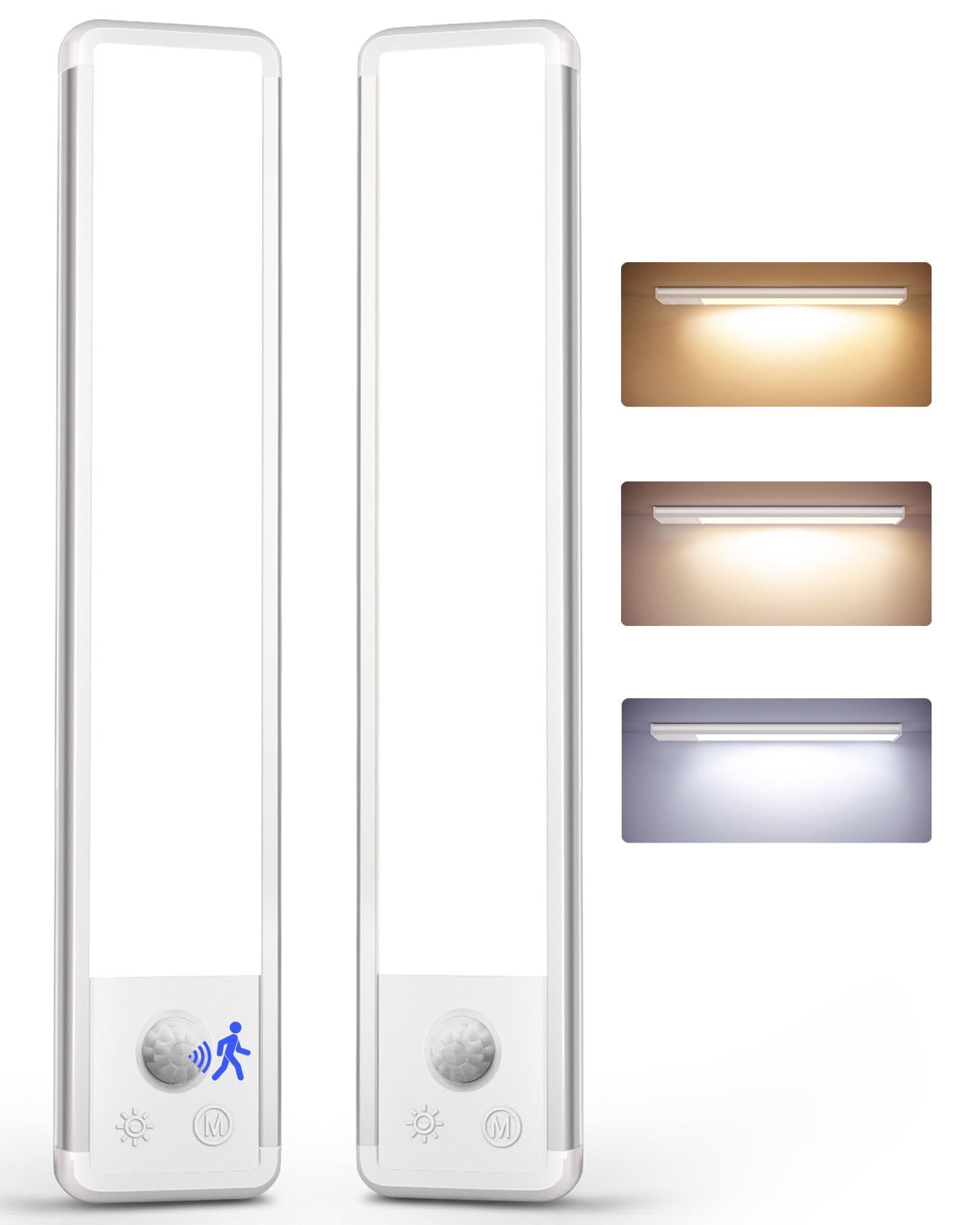 EZVALO 11.8-inch Under Cabinet Lighting, 3 Color Temperatures, 2400 mAh Rechargeable Motion Sensor Light Indoor, LED Magnetic Wireless Light with Dimmable for Kitchen, Stairs, Pantry, Closet