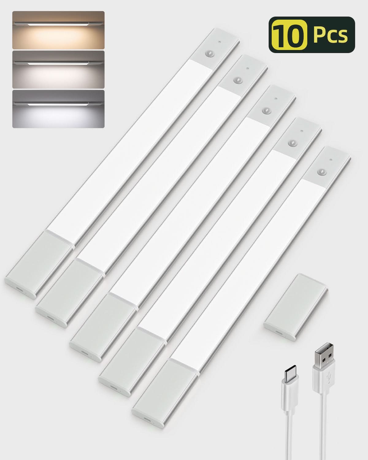 EZVALO 20" Rechargeable Motion Sensor Cabinet Battery Powered Led Light - EZVALO