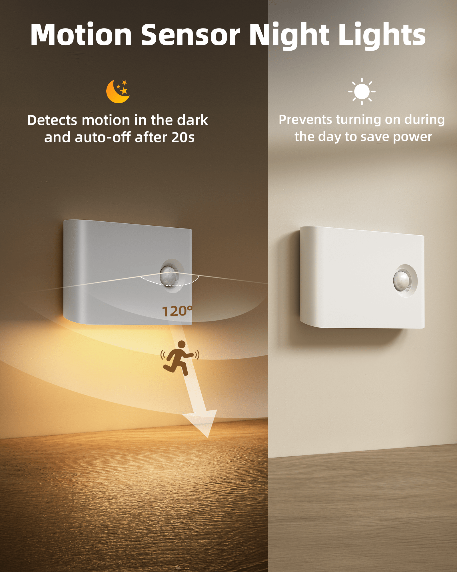 EZVALO 6 Pack Motion Sensor Night Lights, Sync LED Stair Lights Indoor, 1500mAh Rechargeable, Magnetic & Dimmable, 3000K Soft White, Portable Nightlight for Hallway, Stairs, Bathroom, Bedroom - EZVALO