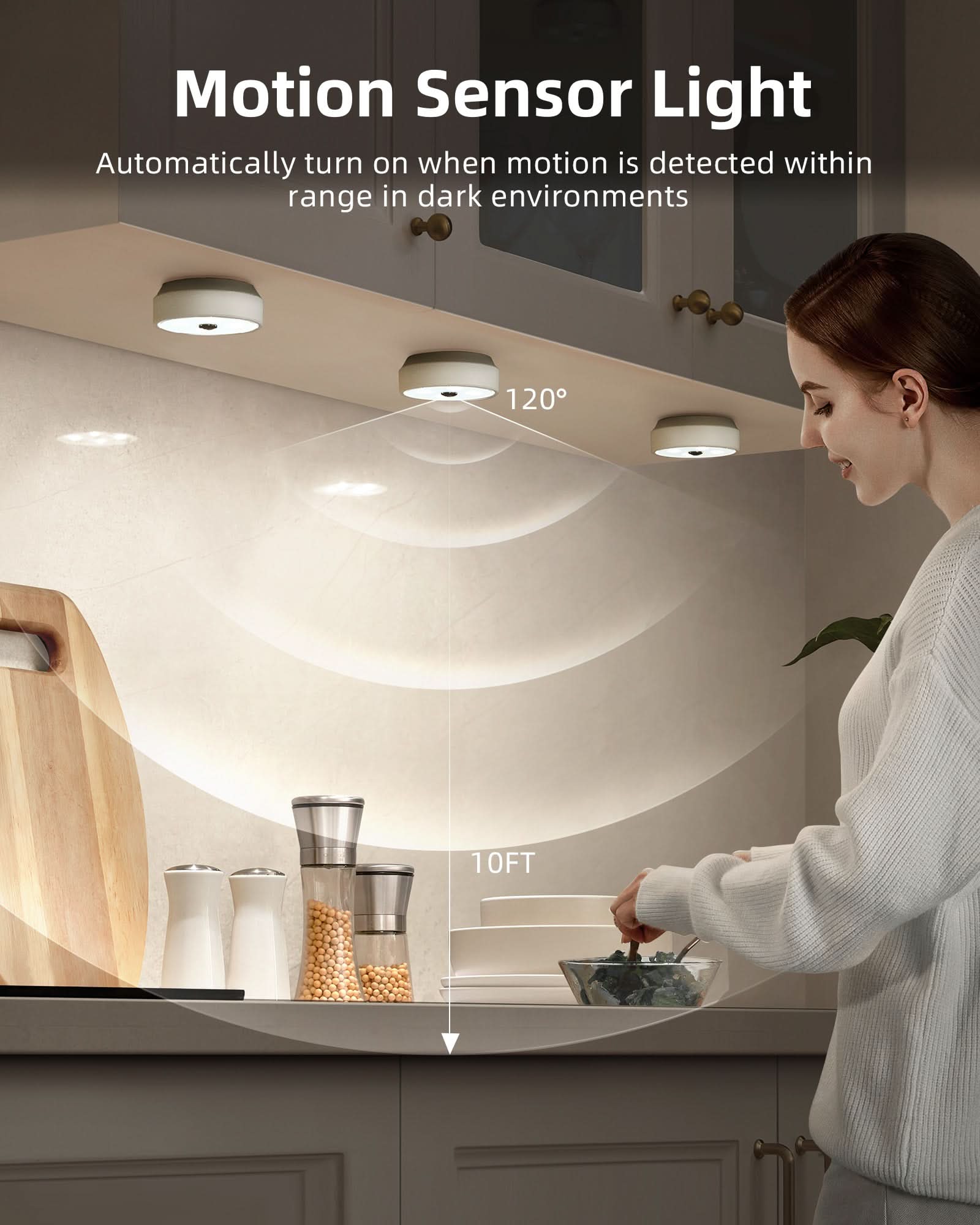 EZVALO Cold White Led Puck Lights Group Control Under Cabinet Lights with Remote Station - EZVALO