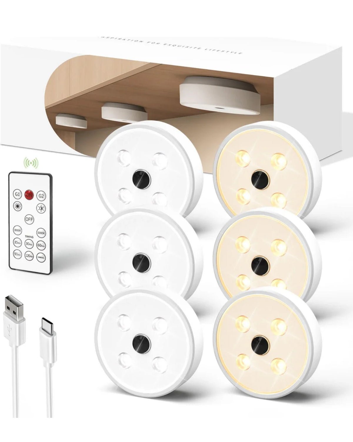 Ezvalo Led Puck Lights Pro (6 - pack)*10 - EZVALO