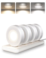 EZVALO LED Puck Lights, Rechargeable Battery Touch Light, 2.5'' Mini Tap Lights, Wireless Closet Light, Under Cabinet Lighting, 3 Color Temps, Sitck On Lights for Kitchen,Closet,Pantry,Shelves(2 Pack) - EZVALO