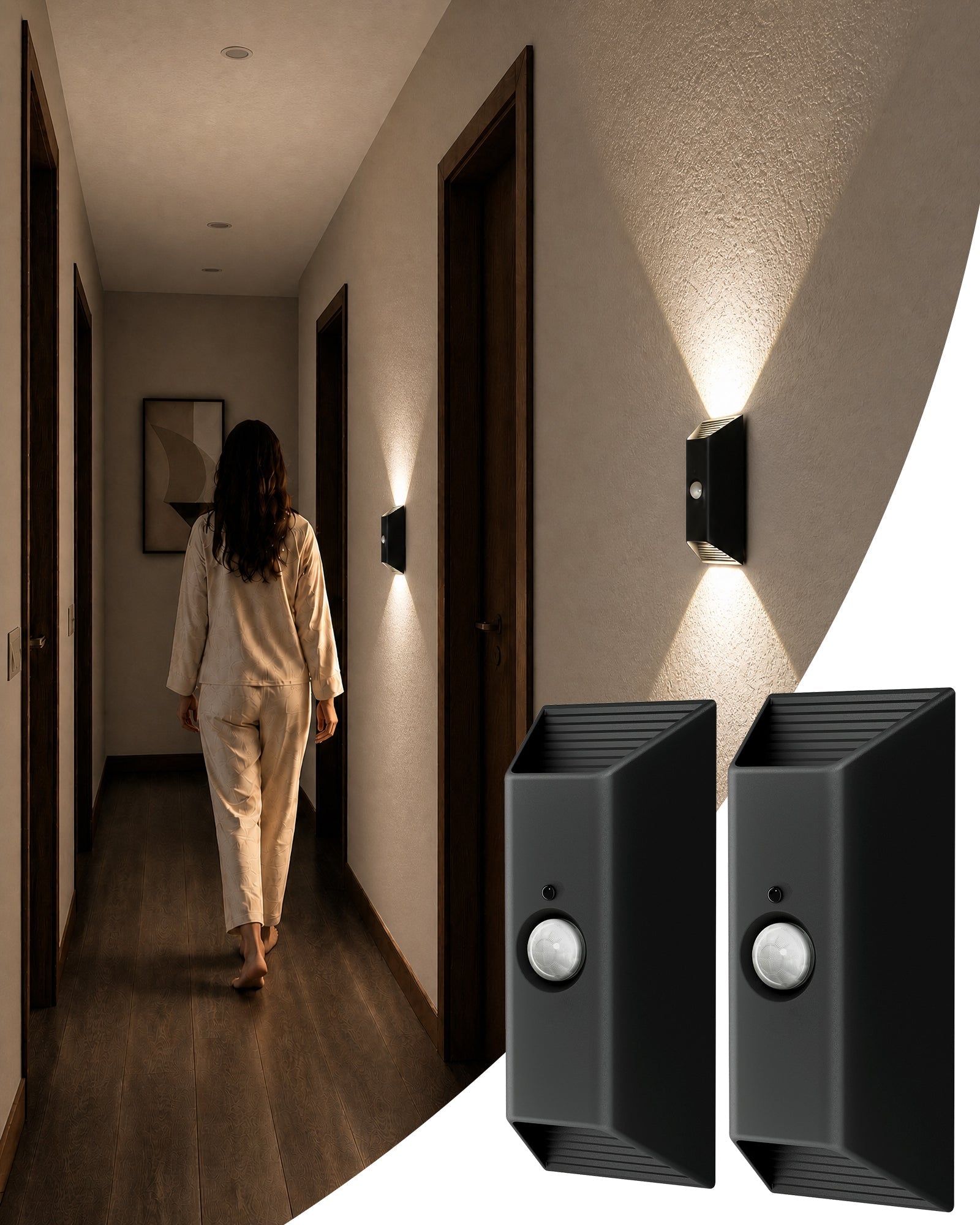 EZVALO Motion Sensor Wall Light with Remote Control, Rechargeable Wall Sconce, 3 Color Temps, Dimmable, Magnetic, LED Indoor Wireless Wall Lamp, 4000mAh, for Hallway, Stair, Entryway, Renters - EZVALO
