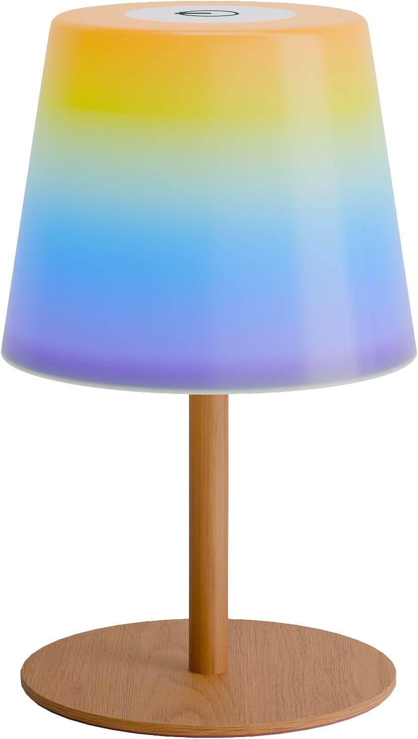 EZVALO Outdoor Cordless Table Lamp, IP65 Waterproof 4500mAh Rechargeble Shower Lamp, Dimmable Touch Lamp, LED Night Light Lamp for Bathroom Patio Camping Restaurant Home - EZVALO