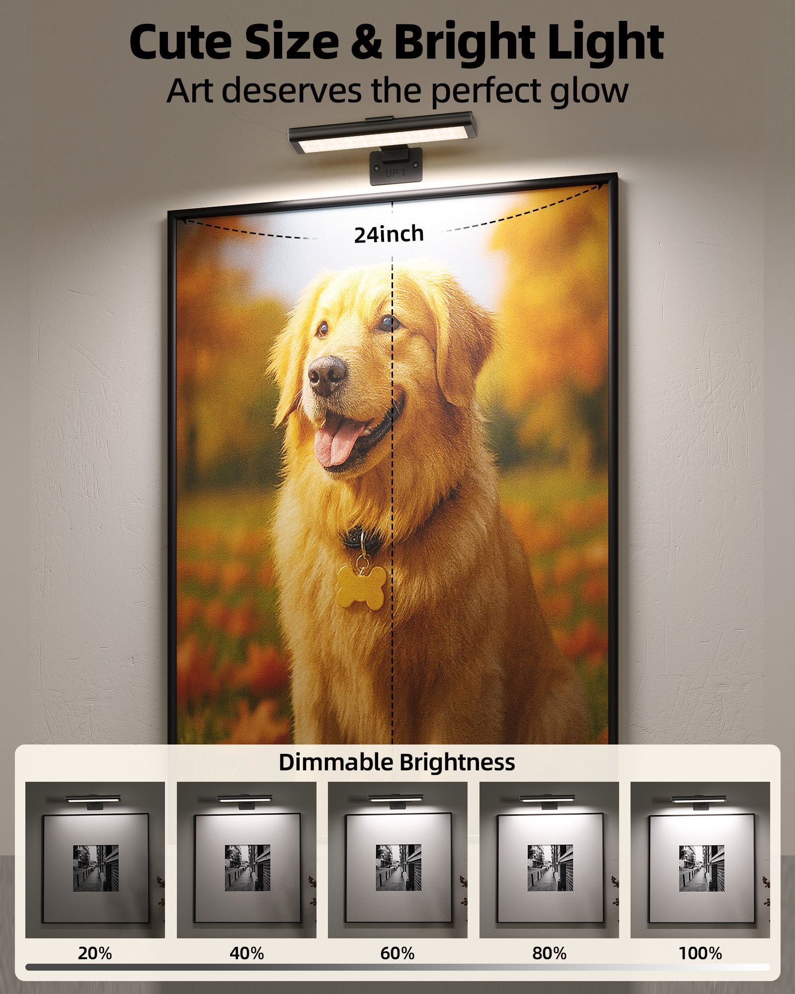 EZVALO Picture Light for Wall, Rechargeable 2400mAh Battery Lights Wireless with IR Remote, 3 Color & Dimmable Magnetic 7.8'' LED Lights Display for Painting, Living Room, Gallery, Bedroom(Black - 3P) - EZVALO