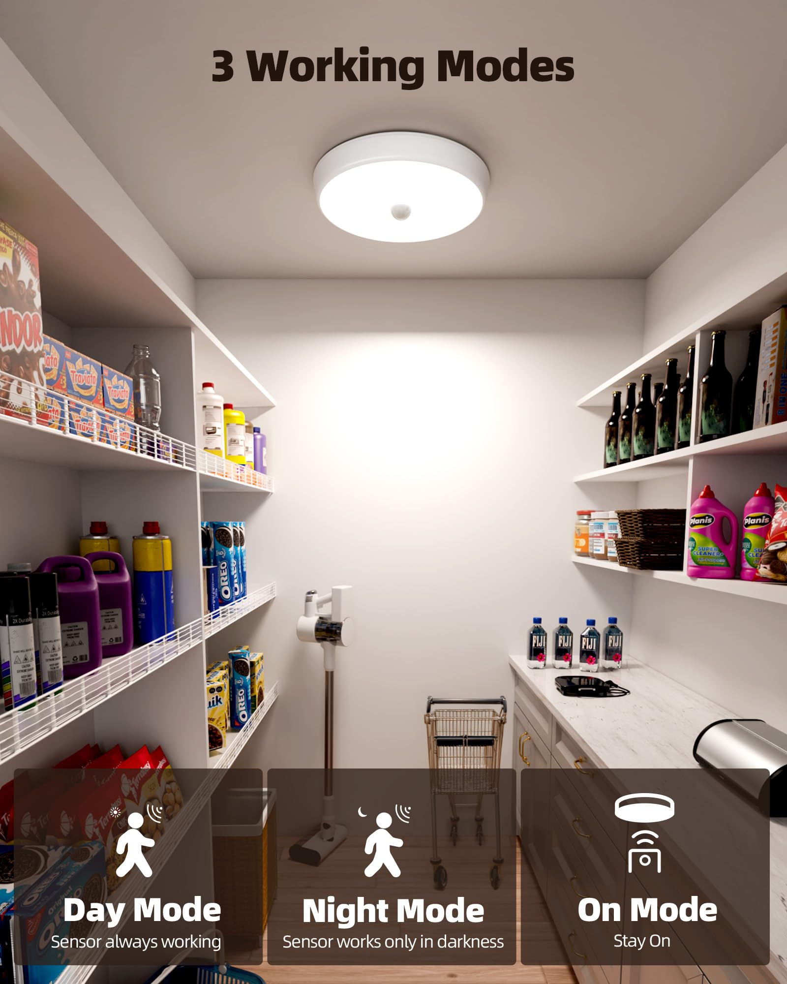 EZVALO Rechargeable Ceiling Light Motion Sensored - EZVALO