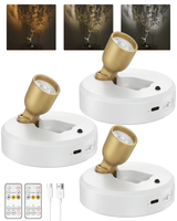 EZVALO Spotlight Indoor with Remote, 4000mAh Rechargeable Battery-Powered Plant Spot Lights, Wireless Mini Uplights with Dimmable & 3-CCT, Timer, Accent Lighting for Pictures, Art, Displays (2-Pack) - EZVALO