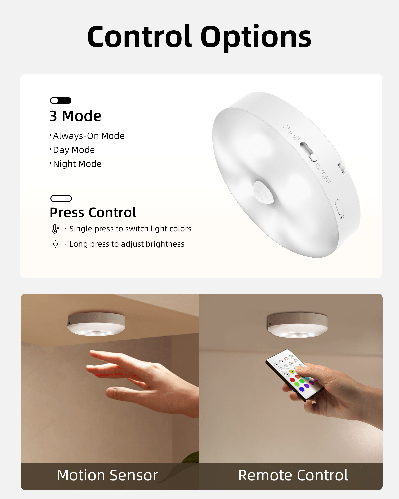 EZVALO Under Cabinet Lighting with Charging Station,1000mAh Rechargeable Puck Lights - EZVALO