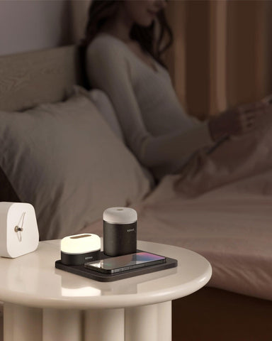 EZVALO EzFlex E 3-in-1 gift box with Wireless Phone Charger & LED Night Light & Portable Speaker- Black