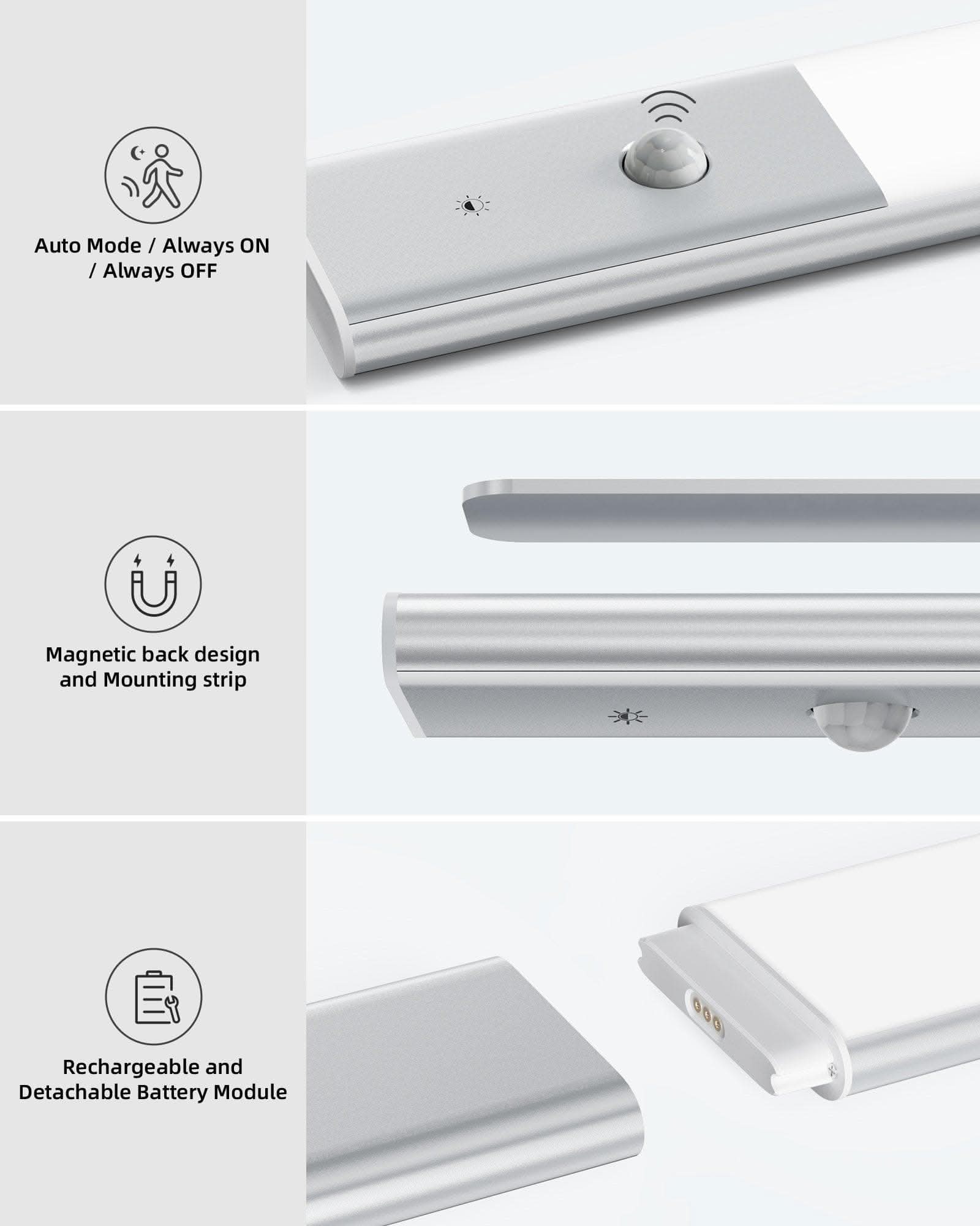 EZVALO EzlumiBar Air Rechargeable Motion Sensor Cabinet Light - 15.74
