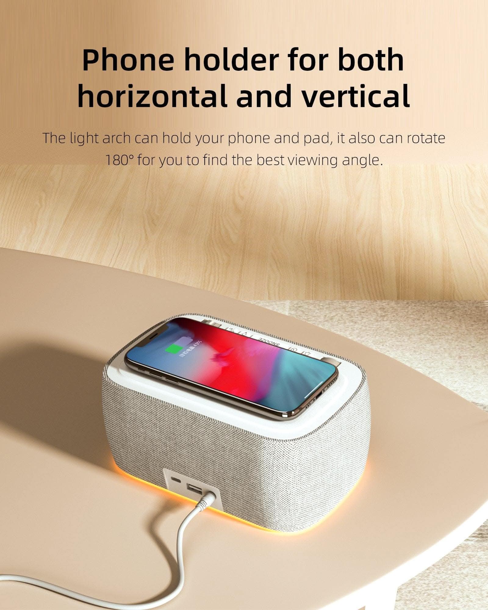 EZVALO EzChrono Air 6 - in - 1 Alarm Clock with Wireless Charger & Night Light - EZVALO